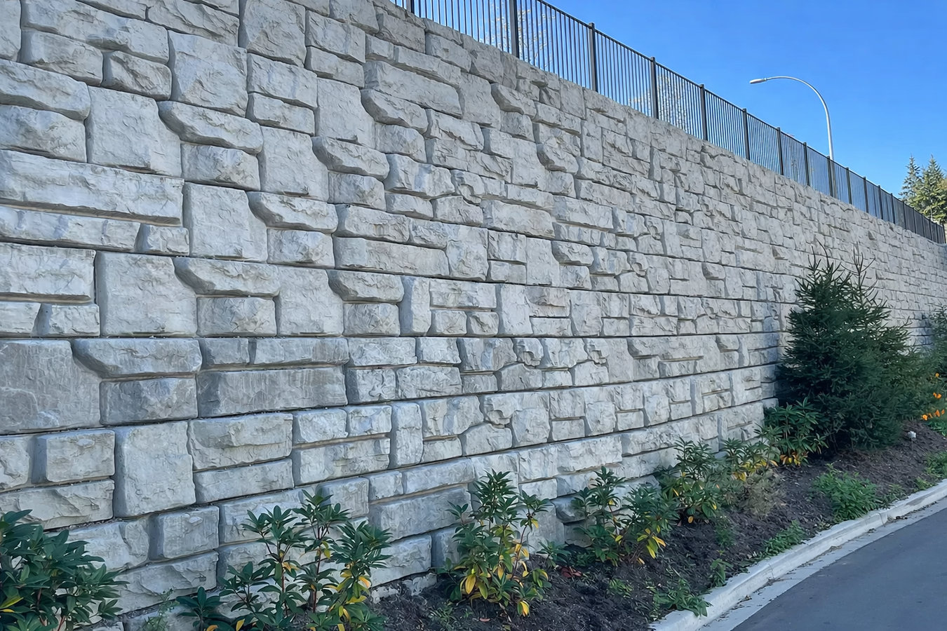 Concrete retaining walls