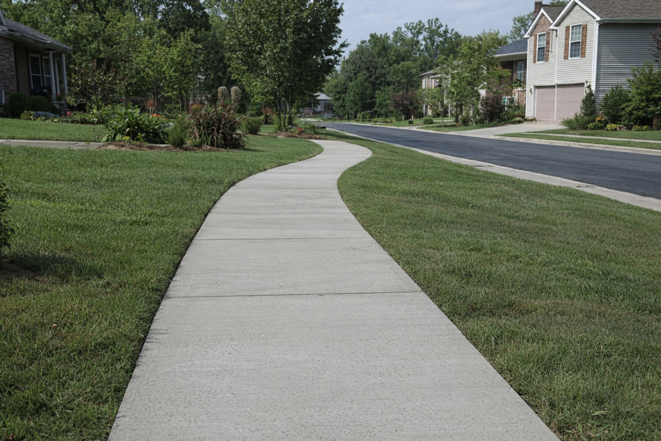 Concrete sidewalk building